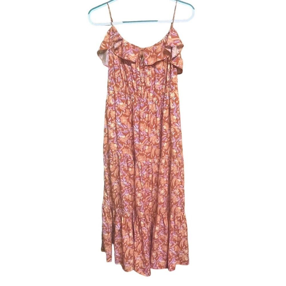 J. Crew Orange and Pink Floral Maxi Dress